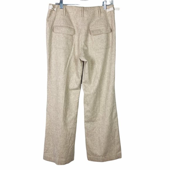 Ann Taylor Beige Neutral Wide Leg Wool Pants Sz 6 - Picture 2 of 12
